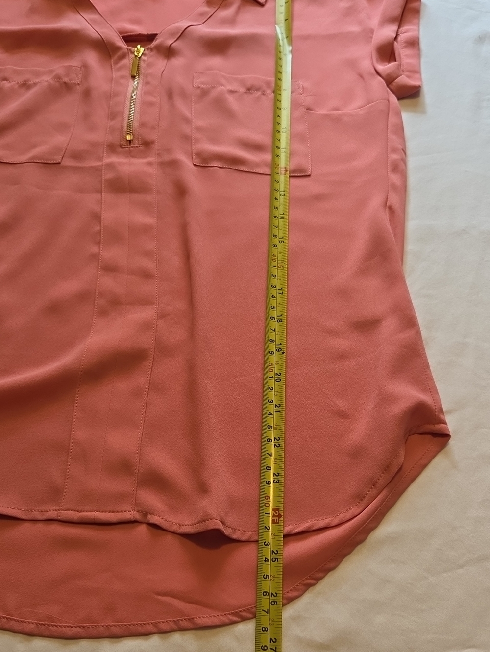 philosophy Short-Sleeve Zip Front Blouse - Picture 5 of 5